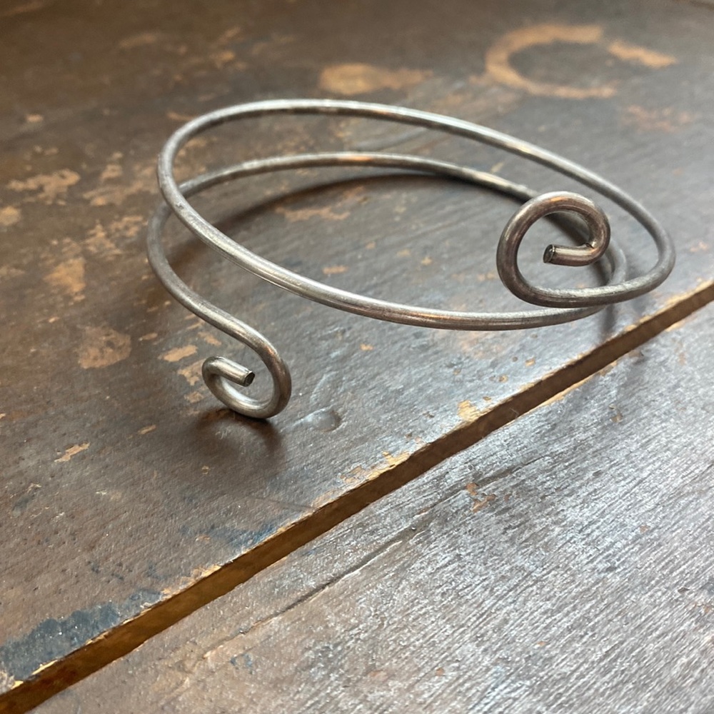 Gorgeous One of a Kind Silver Adjustable Upper Arm Bangle